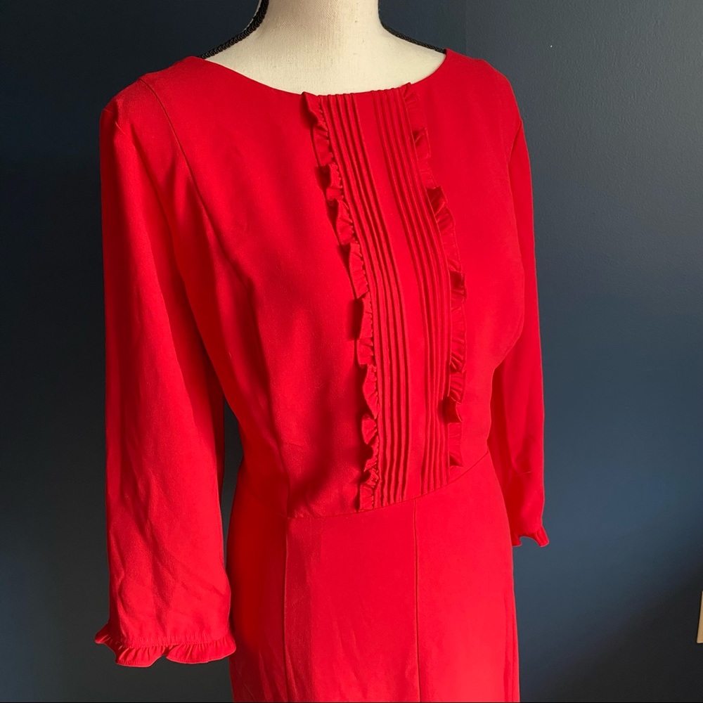 Like New! Talbots Size 16 Red Ruffle Dress